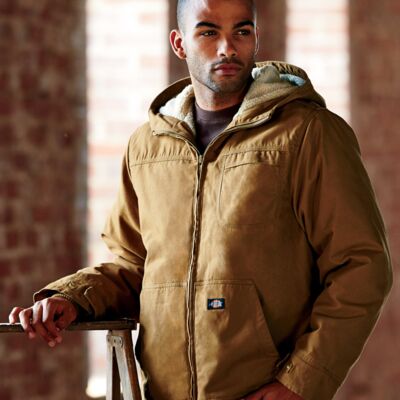 Adult Sanded Duck Sherpa-Lined Cotton Hooded Jacket Thumbnail